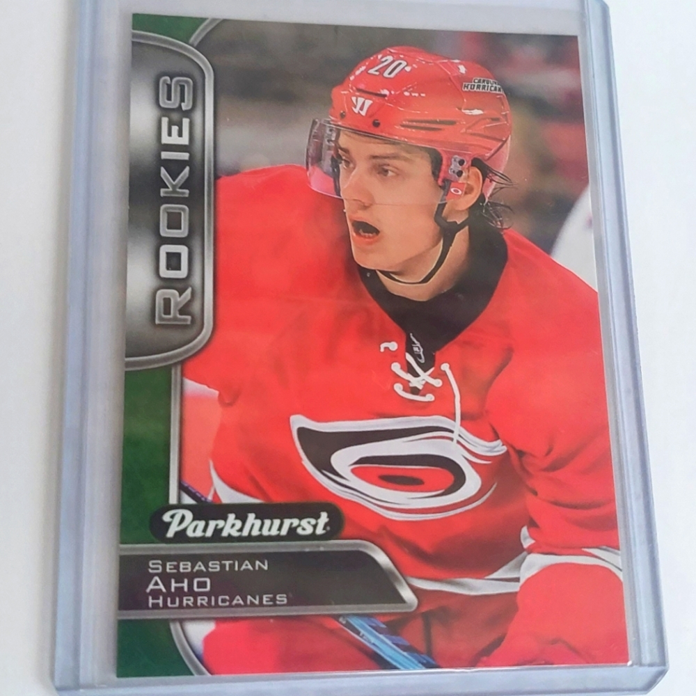 Sebastian Aho Parkhurst Rookie Card 2016/2017 Star for the Carolina Hurricanes